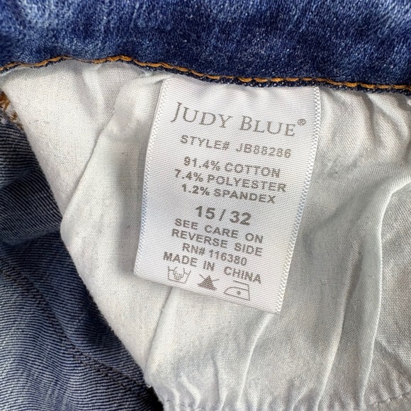 Judy Blue 15 32 Distressed Skinny Jeans Womens Blue Embroidered Pockets Boho - Picture 11 of 14